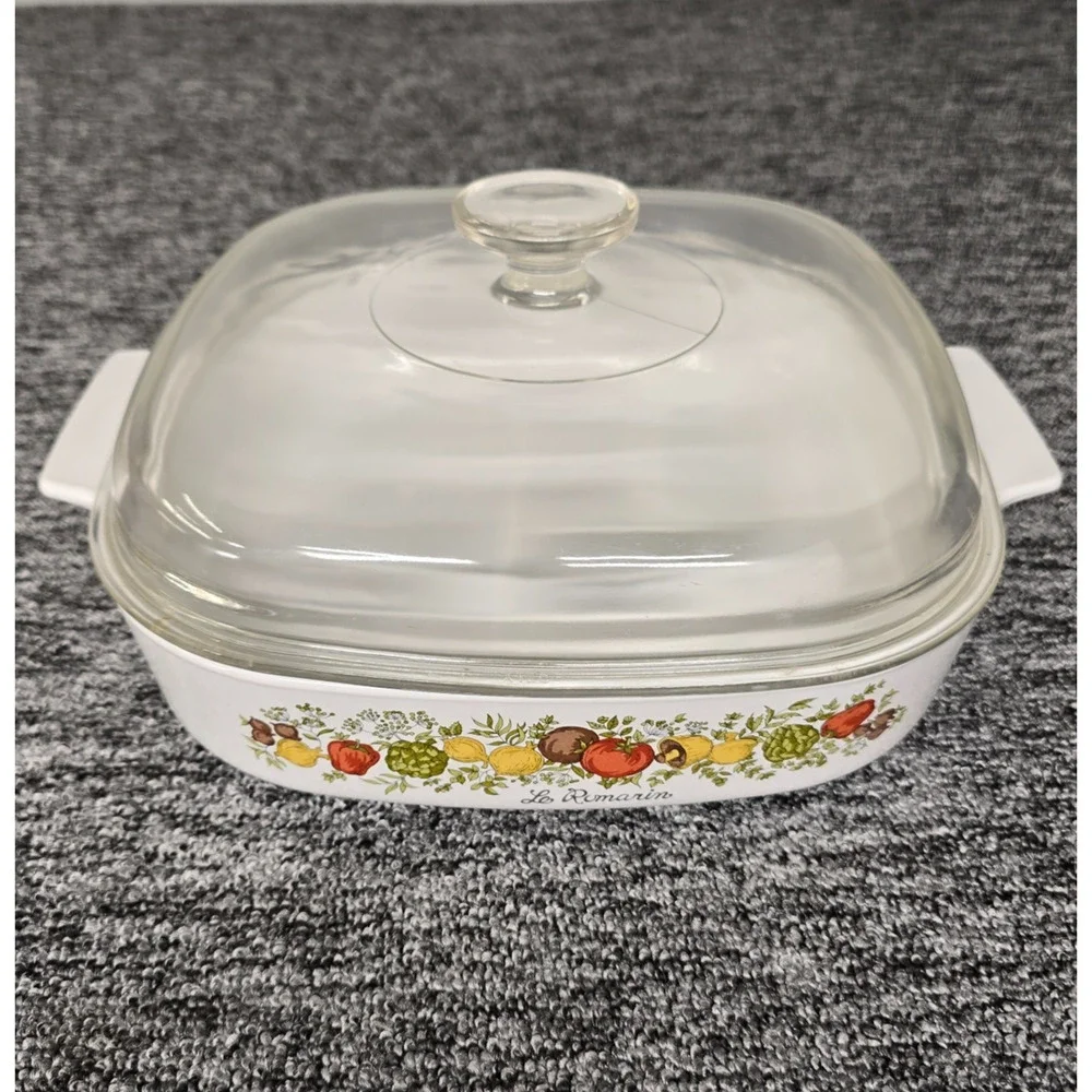 Corning Ware A-10-B Le Romarin 10x10x2 Sq Casserole Dish Spice Of Life W/ Lid